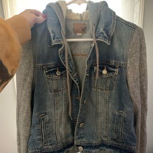 AE Hooded Jean and Sweatshirt Jacket